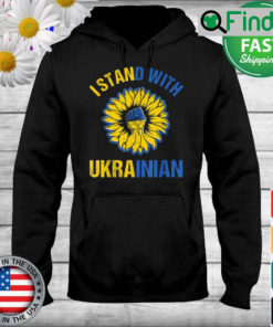 Support Ukraine I Stand With Ukrainian sunflower fist flag Hoodie