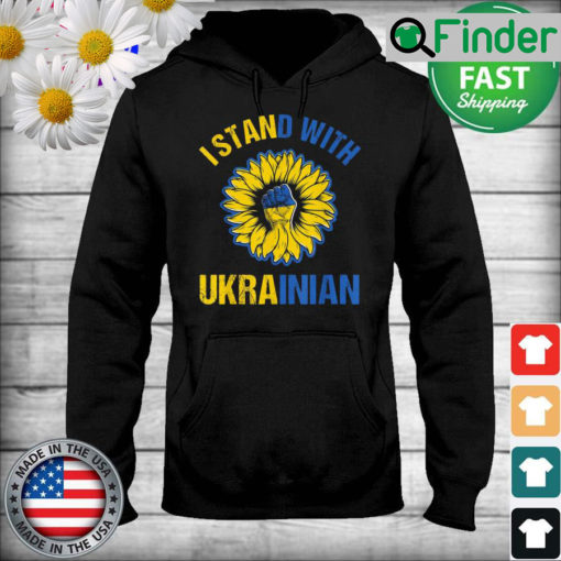 Support Ukraine I Stand With Ukrainian sunflower fist flag Hoodie