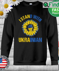 Support Ukraine I Stand With Ukrainian sunflower fist flag Sweatshirt