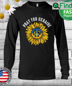 Support Ukraine Stand I With Ukraine Sunflower Flag America Long Sleeve