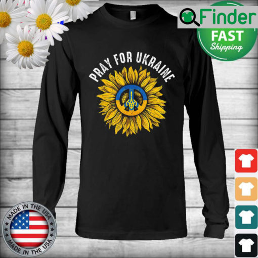 Support Ukraine Stand I With Ukraine Sunflower Flag America Long Sleeve