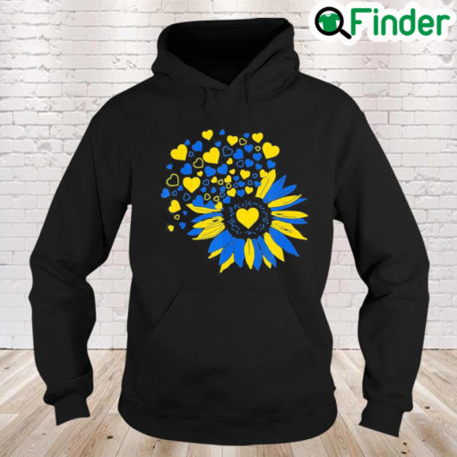 Support Ukraine Sunflower Ukrainian Flag Heart Pray Ukraine Hoodie