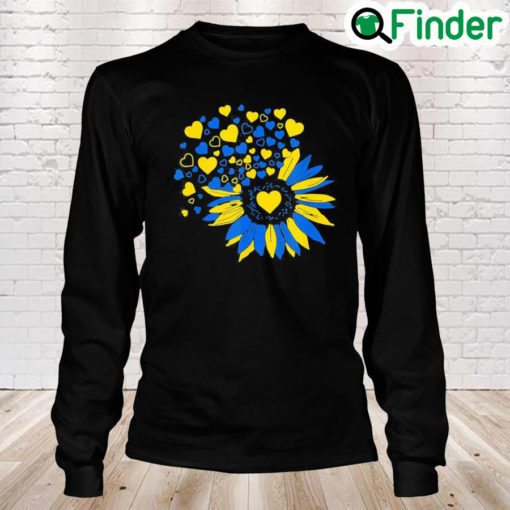 Support Ukraine Sunflower Ukrainian Flag Heart Pray Ukraine Long Sleeve