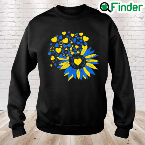 Support Ukraine Sunflower Ukrainian Flag Heart Pray Ukraine Sweatshirt