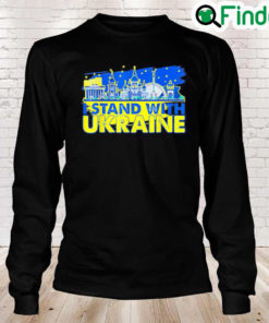 Support Ukrainians Stand With Ukraine Ukrainian Landmark Love Ukraine Long Sleeve