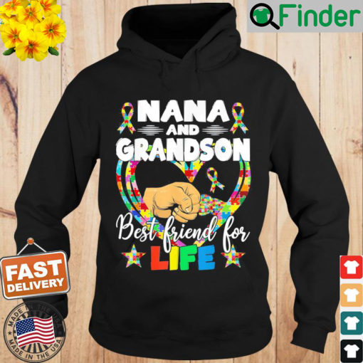 Supportive Women Autism Awareness Nana And Grandson Hoodie