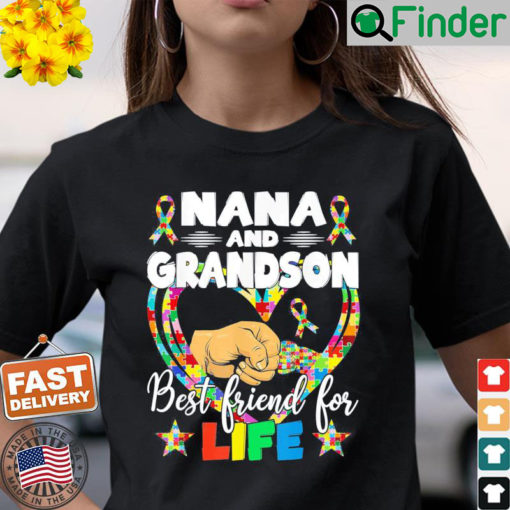 Supportive Women Autism Awareness Nana And Grandson Shirt