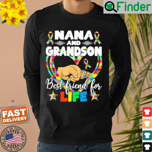Supportive Women Autism Awareness Nana And Grandson Sweatshirt