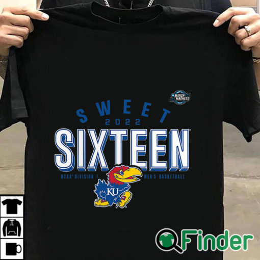 T shirt black Kansas Jayhawks 2022 NCAA Mens Basketball Tournament March Madness Sweet Sixteen Jumpball