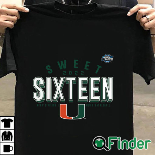 T shirt black Miami Hurricanes 2022 NCAA Mens Basketball Tournament March Madness Sweet Sixteen Jumpball