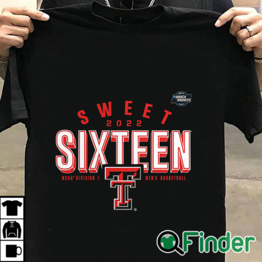 T shirt black Texas Tech Red Raiders 2022 NCAA Mens Basketball Tournament March Madness Sweet Sixteen Jumpball