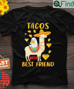Tacos With Best Friend Sloth Llama Tacos Apparel T Shirt