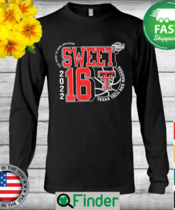 Texas Tech Red Raiders Sweet 16 2022 NCAA mens basketball the road to New Orleans Long Sleeve