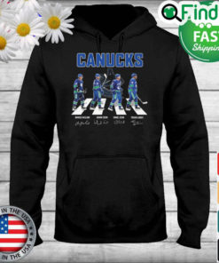 The Canucks Markus Naslund Henrik Sedin Daniel Sedin Trevor Linvor Linden Abbey Road Signautres Hoodie