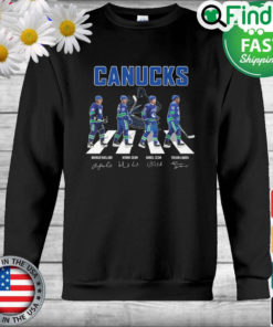 The Canucks Markus Naslund Henrik Sedin Daniel Sedin Trevor Linvor Linden Abbey Road Signautres Sweatshirt