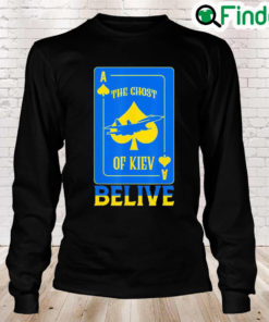 The Ghost of Kyiv I Stand With Ukraine Flag Support Peace Ukraine Long Sleeve