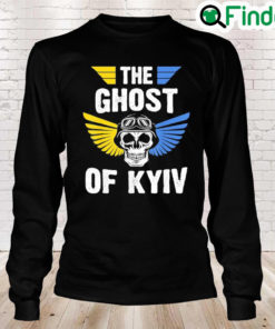 The Ghost of Kyiv Stand With Ukraine Flag Long Sleeve