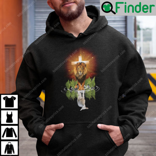 The Lion And The Lamb Water Reflection Jesus Christ Hoodie