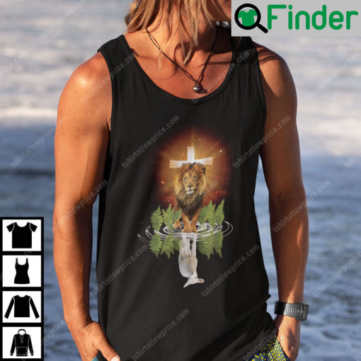The Lion And The Lamb Water Reflection Jesus Christ Tank Top