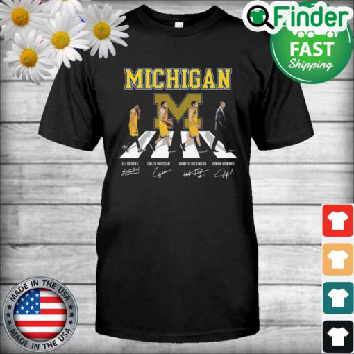 The Michigan Eli Brooks Caleb Houstan Hunter Dickinson Juwan Howard Abbey Road Signatures Shirt