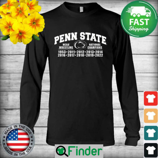 The Penn State 2022 NCAA Wrestling National Champions 1953 2022 Long Sleeve