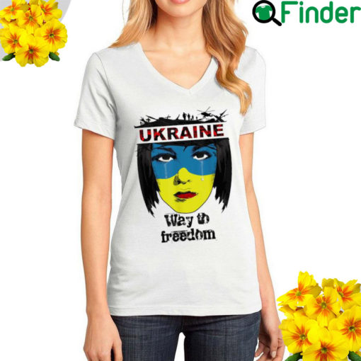 The Way To Freedom Ukraine Flag Ukrainian Girl Peace Ukraine T Shirt