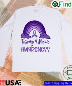 Trisomy 9 Awareness Day Purple Rainbow Sweatshirt