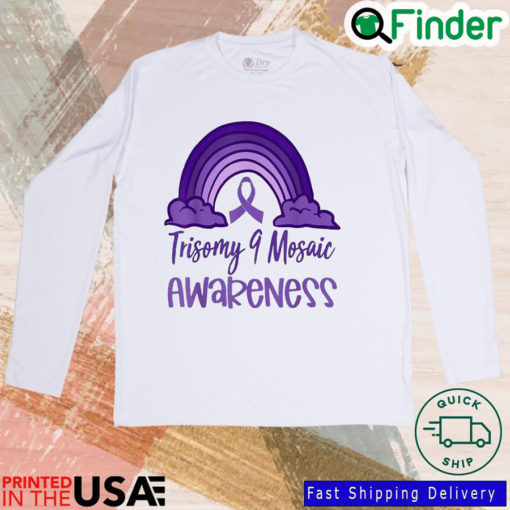 Trisomy 9 Awareness Day Purple Rainbow Sweatshirt