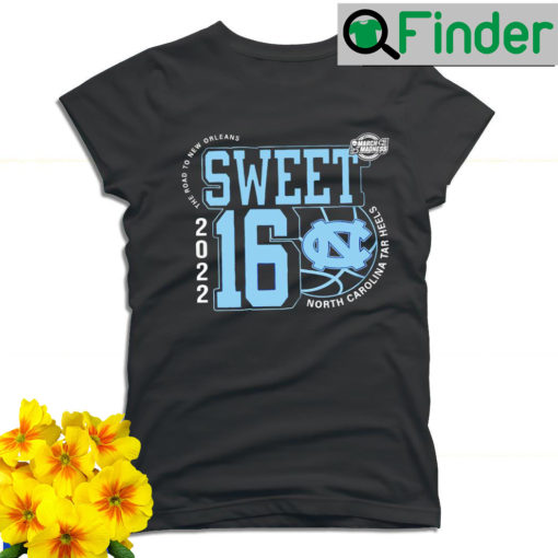 UNC North Carolina Tar Heels March Madness 2022 NCAA Mens Basketball Sweet 16 the road to New Orleans T shirt