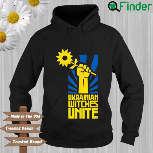 Ukraine Fist Hand Sunflower Ukrainian Witches Unite Hoodie