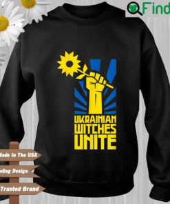 Ukraine Fist Hand Sunflower Ukrainian Witches Unite Sweatshirt