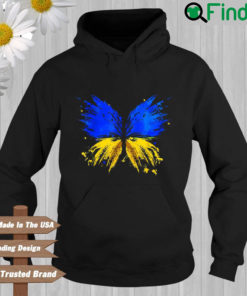 Ukraine Flag Butterfly I Stand With Ukraine Support Ukraine Hoodie