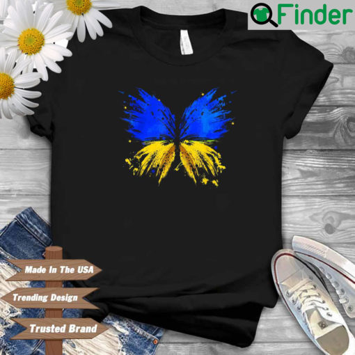 Ukraine Flag Butterfly I Stand With Ukraine Support Ukraine Shirt