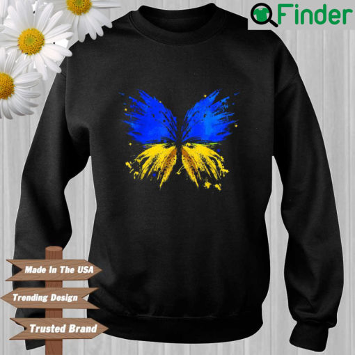 Ukraine Flag Butterfly I Stand With Ukraine Support Ukraine Sweatshirt