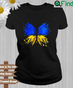 Ukraine Flag Butterfly I Stand With Ukraine Support Ukraine T Shirt