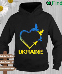 Ukraine Flag Heart Vintage Ukrainian Support Ukraine Hoodie
