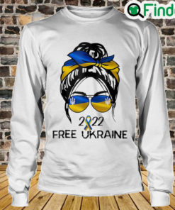 Ukraine Pride Women Messy Bun Free Ukraine Ukrainian Flag Peace Ukraine Long Sleeve