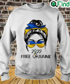 Ukraine Pride Women Messy Bun Free Ukraine Ukrainian Flag Peace Ukraine Sweatshirt