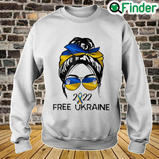 Ukraine Pride Women Messy Bun Free Ukraine Ukrainian Flag Peace Ukraine Sweatshirt