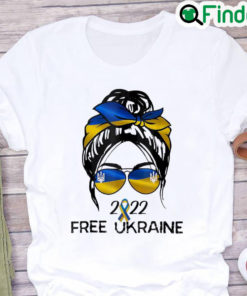 Ukraine Pride Women Messy Bun Free Ukraine Ukrainian Flag Peace Ukraine T Shirt
