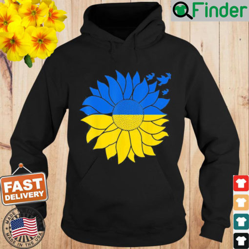 Ukraine Sunflower Peace Dove Symbol Ukrainian Flag Colors Hoodie