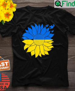 Ukraine Sunflower Peace Dove Symbol Ukrainian Flag Colors Shirt