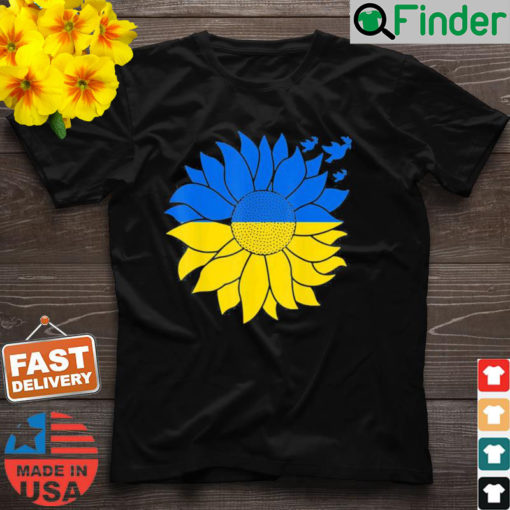 Ukraine Sunflower Peace Dove Symbol Ukrainian Flag Colors Shirt