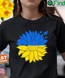 Ukraine Sunflower Peace Dove Symbol Ukrainian Flag Colors T Shirt