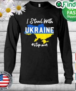 Ukrainian Map Support Ukraine I Stand With Ukraine Flag Long Sleeve