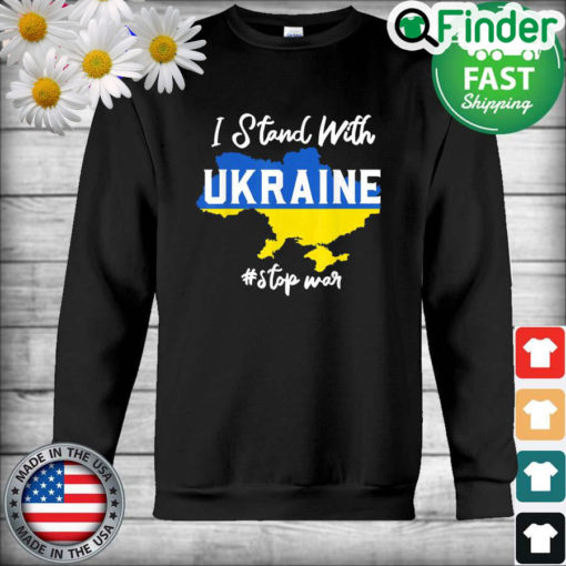Ukrainian Map Support Ukraine I Stand With Ukraine Flag Sweatshirt