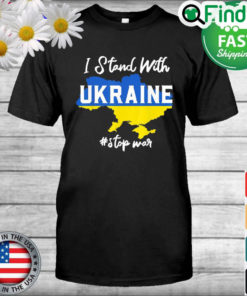 Ukrainian Map Support Ukraine I Stand With Ukraine Flag T Shirt