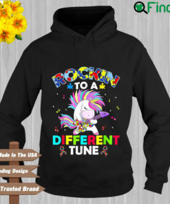 Unicorn Rockin To A Different Tune Autism Awareness Hoodie