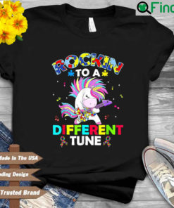 Unicorn Rockin To A Different Tune Autism Awareness Shirt