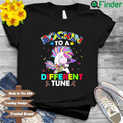 Unicorn Rockin To A Different Tune Autism Awareness Shirt